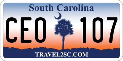 SC license plate CEO107
