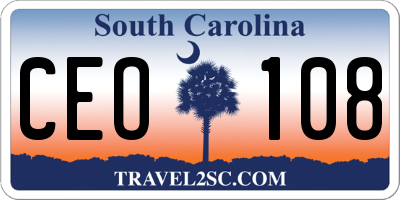 SC license plate CEO108