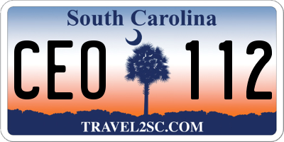 SC license plate CEO112