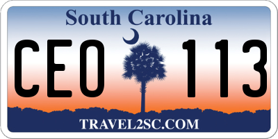 SC license plate CEO113