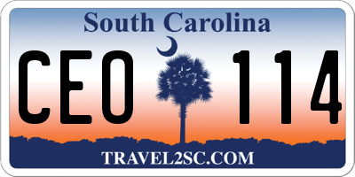 SC license plate CEO114