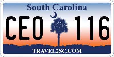 SC license plate CEO116