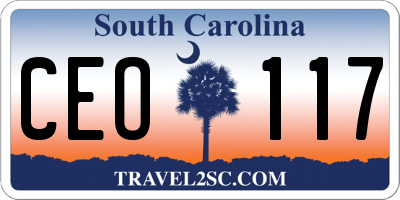 SC license plate CEO117