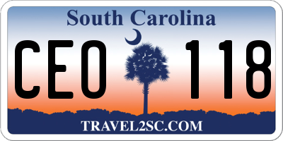 SC license plate CEO118