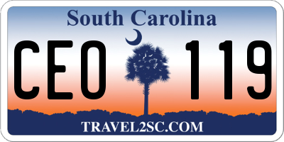 SC license plate CEO119