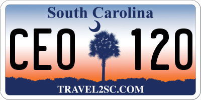 SC license plate CEO120