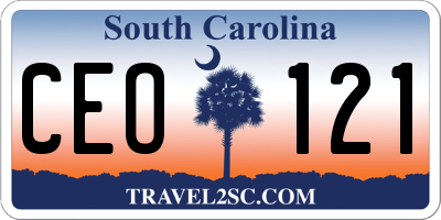 SC license plate CEO121