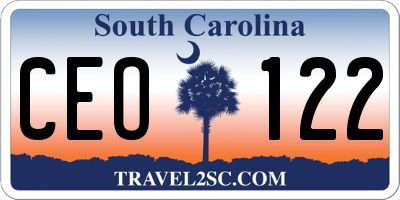 SC license plate CEO122