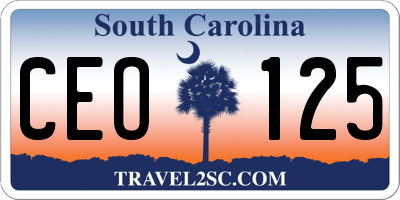 SC license plate CEO125