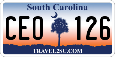 SC license plate CEO126