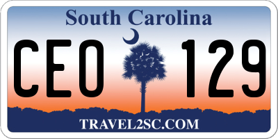 SC license plate CEO129