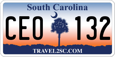 SC license plate CEO132