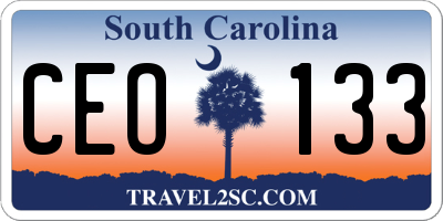 SC license plate CEO133