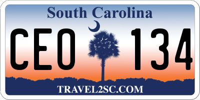 SC license plate CEO134