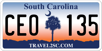 SC license plate CEO135