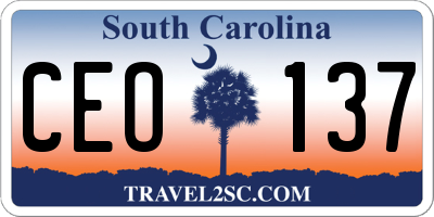 SC license plate CEO137
