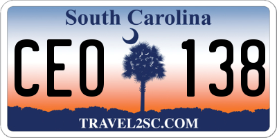 SC license plate CEO138