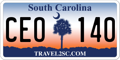 SC license plate CEO140