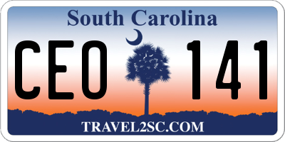 SC license plate CEO141