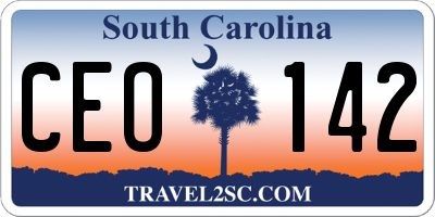 SC license plate CEO142