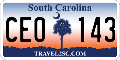 SC license plate CEO143