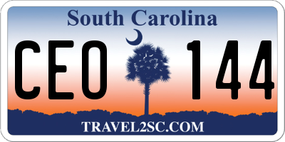 SC license plate CEO144