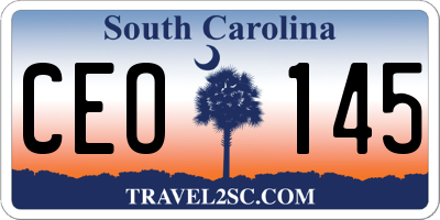 SC license plate CEO145