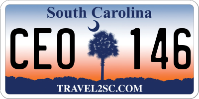 SC license plate CEO146