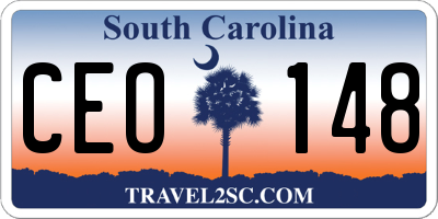SC license plate CEO148