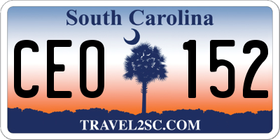 SC license plate CEO152