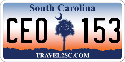 SC license plate CEO153