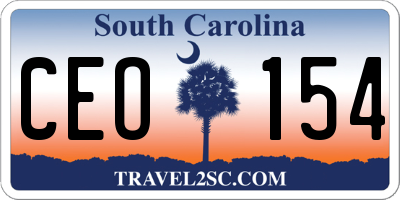 SC license plate CEO154