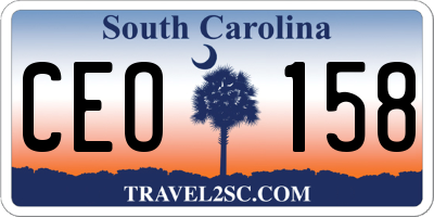 SC license plate CEO158