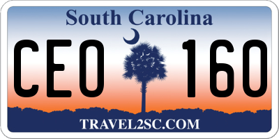 SC license plate CEO160