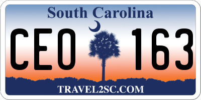 SC license plate CEO163