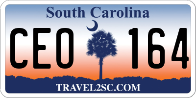 SC license plate CEO164