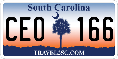 SC license plate CEO166