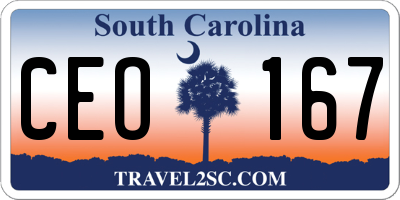 SC license plate CEO167