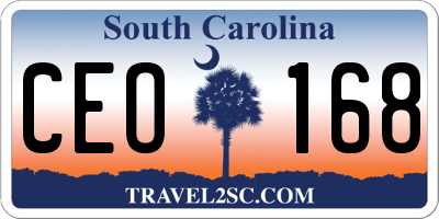 SC license plate CEO168