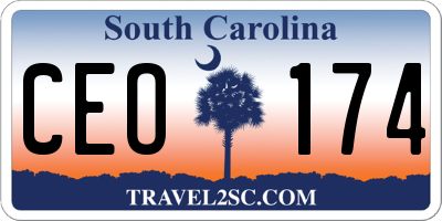SC license plate CEO174