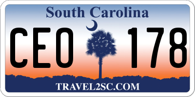 SC license plate CEO178