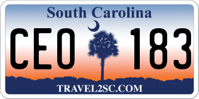 SC license plate CEO183