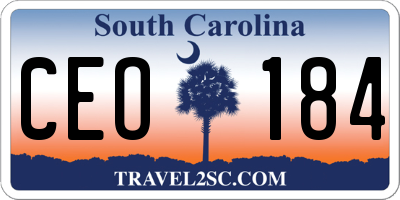 SC license plate CEO184