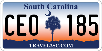 SC license plate CEO185