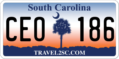 SC license plate CEO186