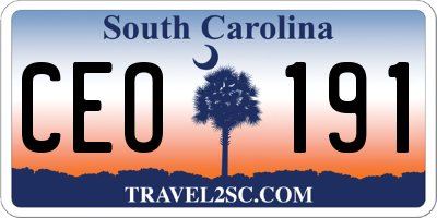 SC license plate CEO191