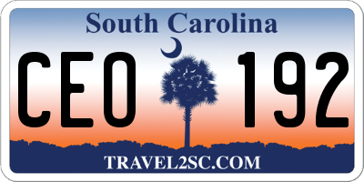 SC license plate CEO192