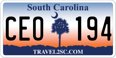 SC license plate CEO194
