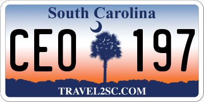 SC license plate CEO197