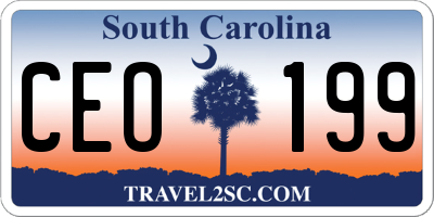 SC license plate CEO199